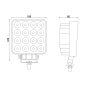 Led munkalámpa 16x3 W kocka alakú