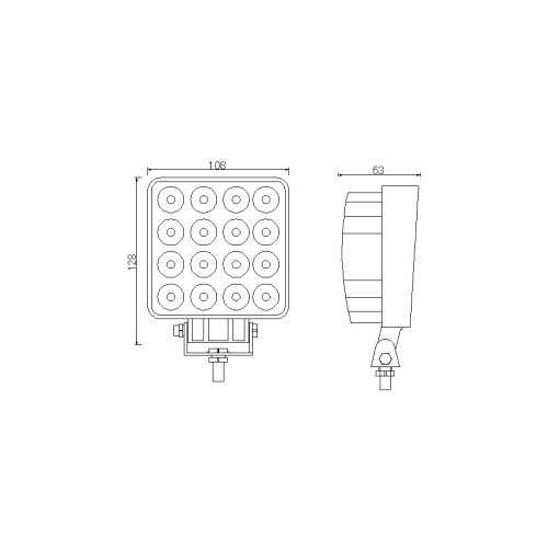 LED MUNKALÁMPA 16x3w KOCKA ALAKÚ-16-LED