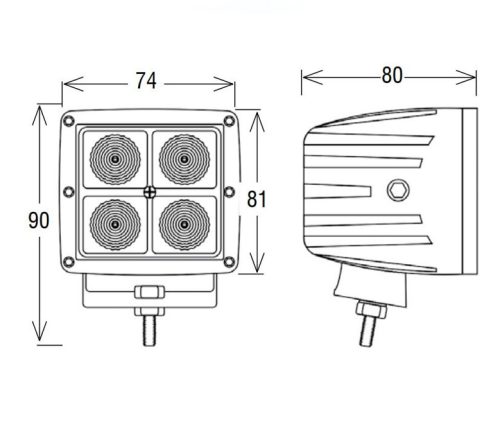 Ledes munkalámpa 4x3W