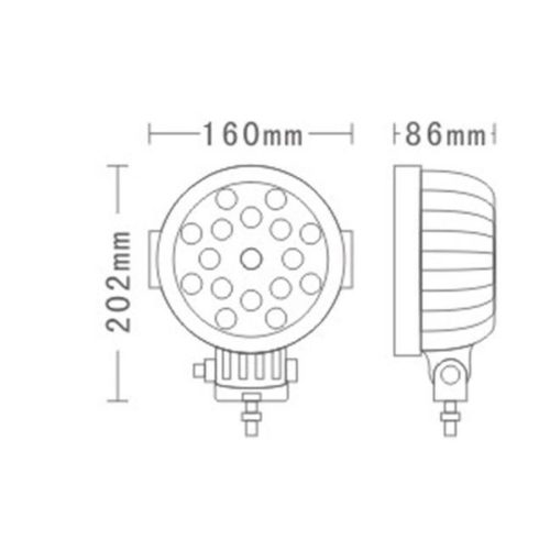 Ledes munkalámpa kör alakú 17x3W Fekete
