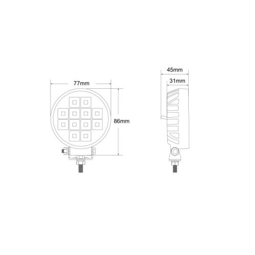 Ledes munkalámpa kör alakú 12 LED kapcsolóval szerelt