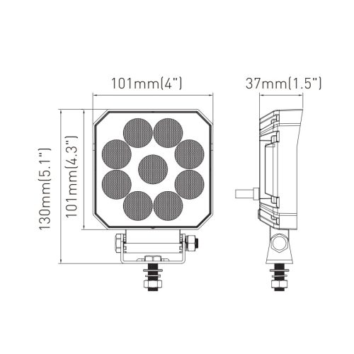 Ledes munka lámpa szögletes 9xled Plus