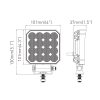 Ledes munka lampá szögletes 16x led Plus