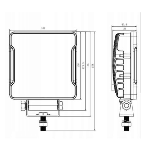 Munkalámpa négyzetalakú 16xLED + Stripe LED