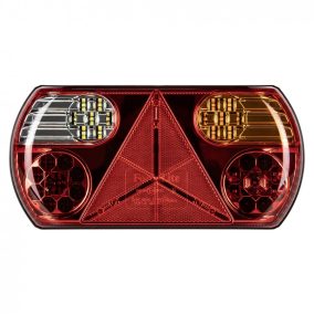   Hátsólámpa 32 LED-es 12/24V háromszög prizmával, jobb oldali 