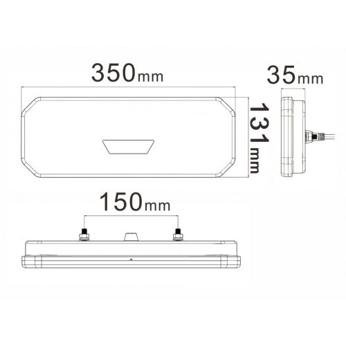 LED-es hátsólámpa, jobb oldali, dinamikus irányjelző + háromszög *A