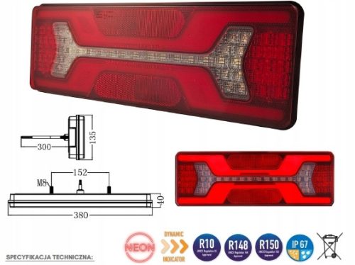Ledes hátsó lámpa 12-24V KAMAR. *A