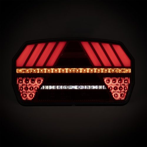 Hátsólámpa LED-es 12/24V háromszöggel, jobb oldali