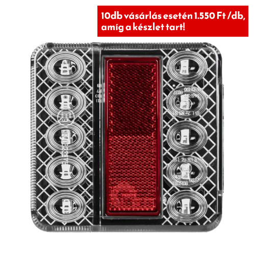 Hátsó lámpa fehér 12V 14xLED *A