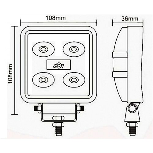 Ledes munkalámpa kocka alakú 10-30V 5ledes