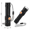 LED mini zseblámpa újratölthető 3W XPE 180LM, 1200mAh, 5 üzemmód LAT-KMR7