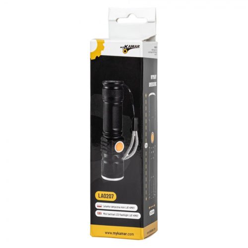 LED mini zseblámpa újratölthető 3W XPE 180LM, 1200mAh, 5 üzemmód LAT-KMR7