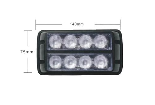 Beépíthető sárga villogó 8-ledes R10