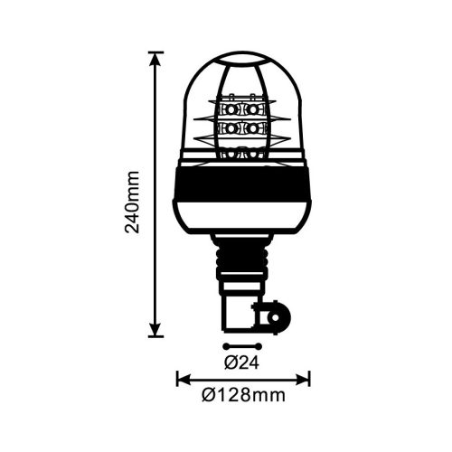 Sárga villogó LED R65 18xLED*3W  R10 flex