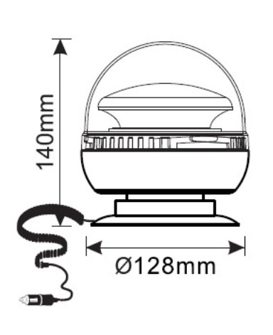 LED-es villogó 20W 45x LED mágneses