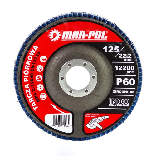 Lamellás csiszoló 125mm p60, INOX