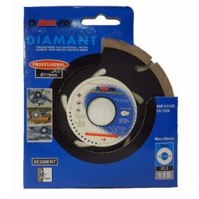 Gyémántvágó korong szegmenses 115 mm fekete Marpol