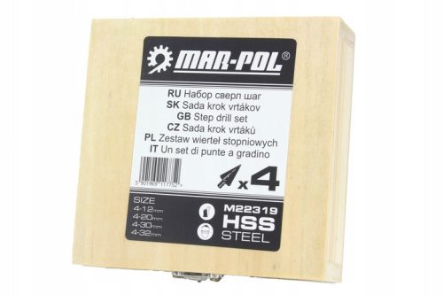 Lépcsős fúró klt. HSS 4 db-os