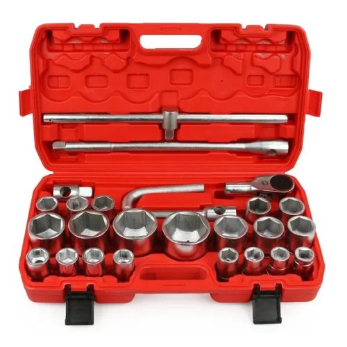 Dugókulcs klt. 3/4-1 colos, hatlapú, 26 db-os 21-65 mm