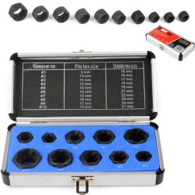   Kerékőr és sérült fejű csavar kiszedő készlet (rövid)