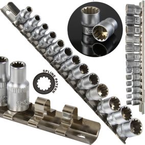 Spline dugókulcs klt. 13db-os 1/4" 4-14mm