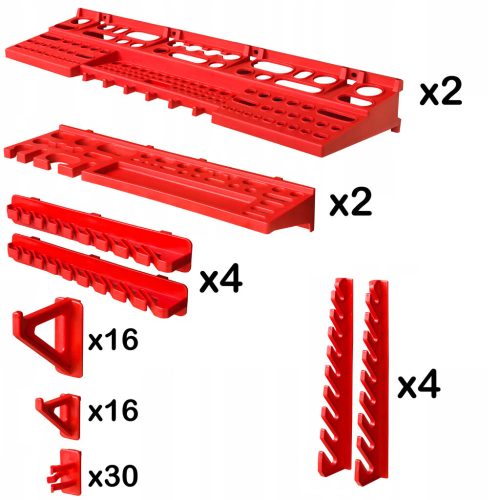 Szerszámfal 230x78 cm, 45 db tálcával