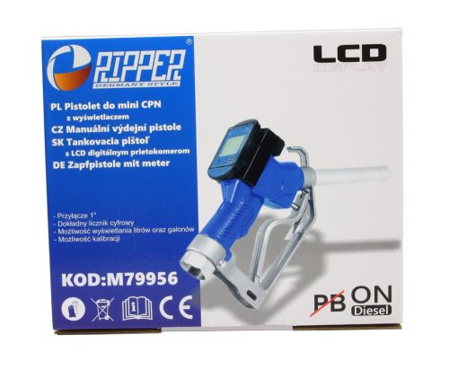 Üzemanyag- pisztoly elektronikus áramlásmérővel (+/- 0,2% -os pontossággal)