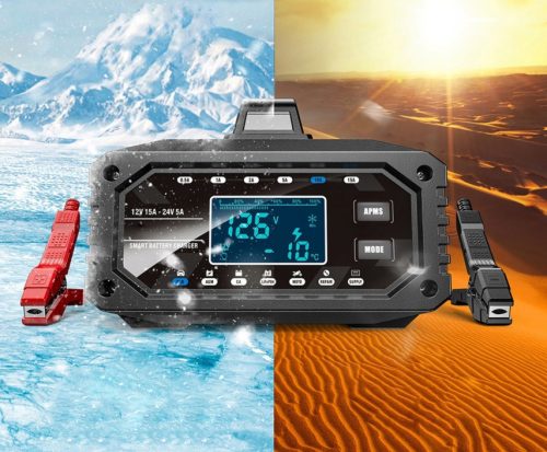 Impulzus akkumlátor töltő 15A, 12/24V MAR-POL