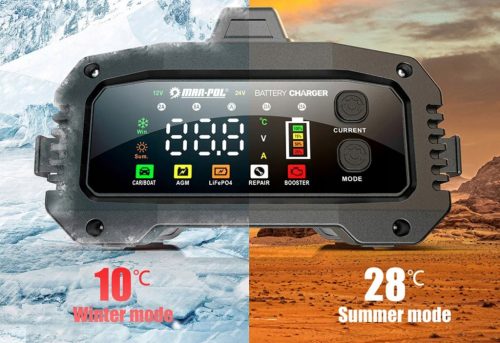 Impulzus akkumlátor töltő 25A, 12/24V MAR-POL