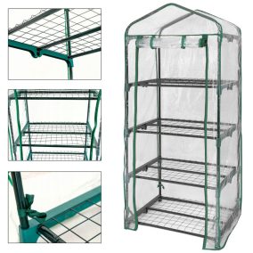 Kerti üvegház 4 polcos, 69x50x160cm