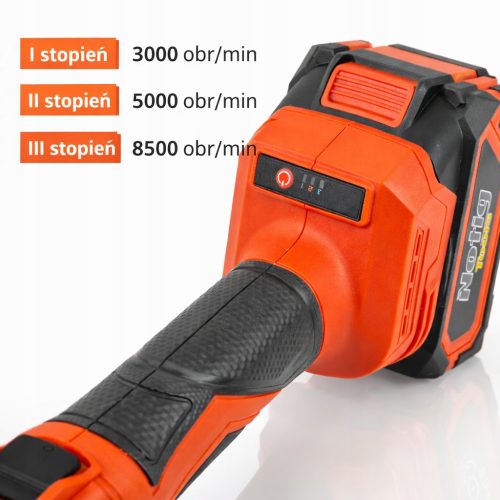 Akkumulátoros sarokcsiszoló 125mm 20V 2x3.0 Ah szénkefementes NOTIG