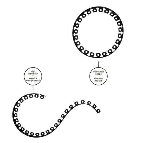 Univerzális szegély SET 10 fm x 38 mm, grafit (20 db tüske)