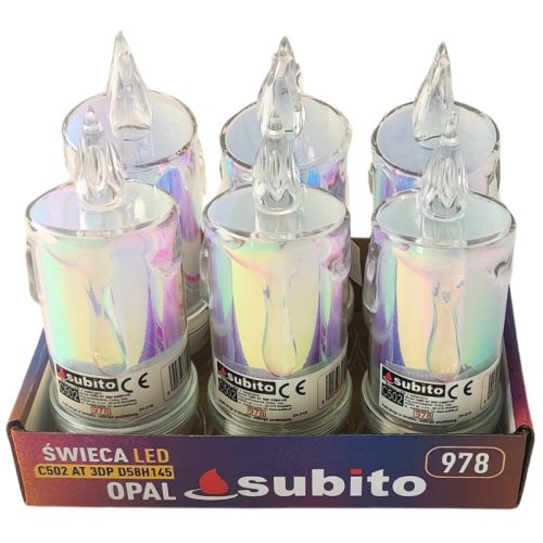 LED-es csillámos gyertya, hideg világítás C501 (978) SUBITO