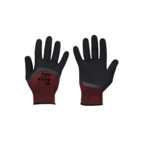 Védőkesztyű 10 FLASH GRIP RED FULL, latex.