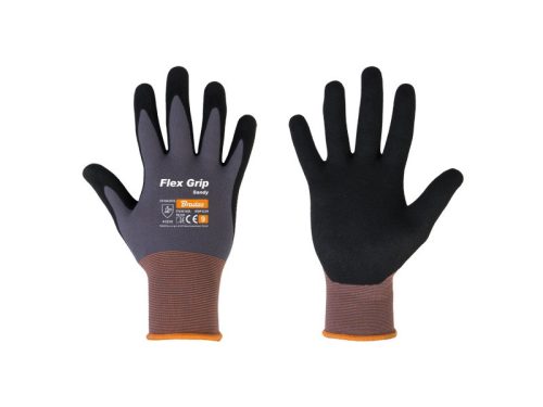 Védőkesztyű 9 FLEX GRIP SANDY, nitril-spandex.