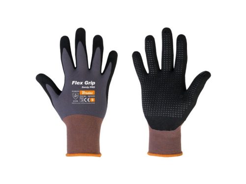 Védőkesztyű 10 FLEX GRIP SANDY PRO, nitril-spandex.