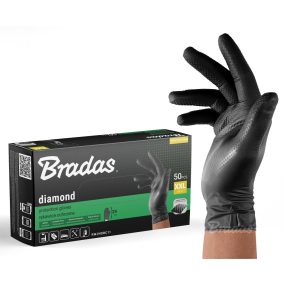 DIAMOND latexmentes védőkesztyű XXL 10-11 méret, fekete