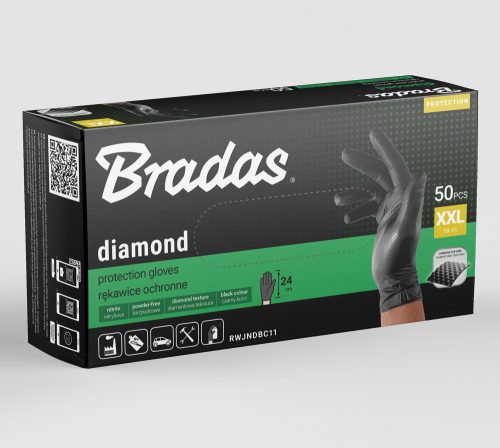 DIAMOND latexmentes védőkesztyű XXL 10-11 méret, fekete