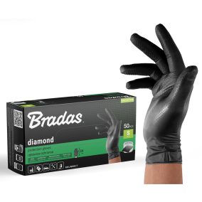 DIAMOND latexmentes védőkesztyű S 6-7 méret, fekete