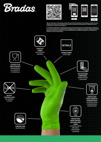 DIAMOND latexmentes védőkesztyű XL 9-10 méret, zöld