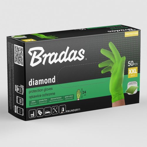 DIAMOND latexmentes védőkesztyű XXL 10-11 méret, zöld