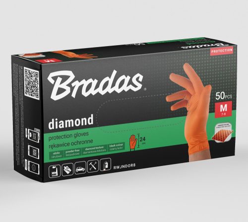 DIAMOND latexmentes védőkesztyű M 7-8 méret, narancs