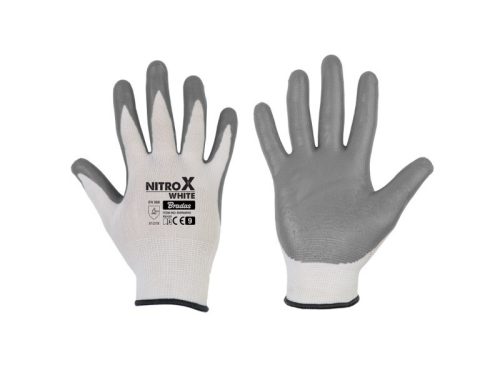 Védőkesztyű 10 NITROX WHITE, nitril