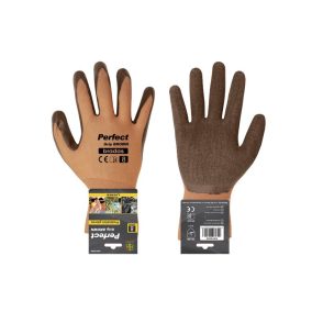 Védőkesztyű 10 PERFECT GRIP BROWN, latex."B"