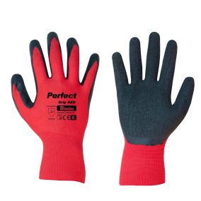   Védőkesztyű 10 latex, biztos fogást biztosító PERFECT GRIP RED
