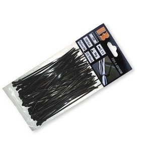 Kábelkötegelő 7,6x200mm UV fekete 100 db (K50)