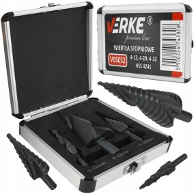   Kúpos lemezfúró készlet 3 db-os HSS, 4-12, 4-20, 4-32 mm VERKE PREMIUM LINE