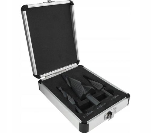 Kúpos lemezfúró készlet 3 db-os HSS, 4-12, 4-20, 4-32 mm VERKE PREMIUM LINE