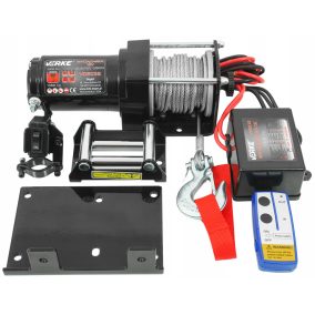 Elektromos csörlő 12V, 3000 LBS, acélkötél 12m VERKE