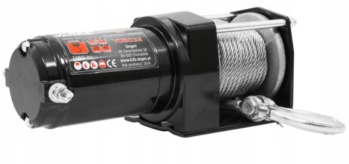 Elektromos csörlő 12V, 3000 LBS, acélkötél 12m VERKE